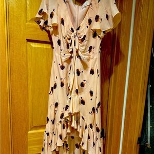 Cinq a Sept Pink Floral Midi Dress